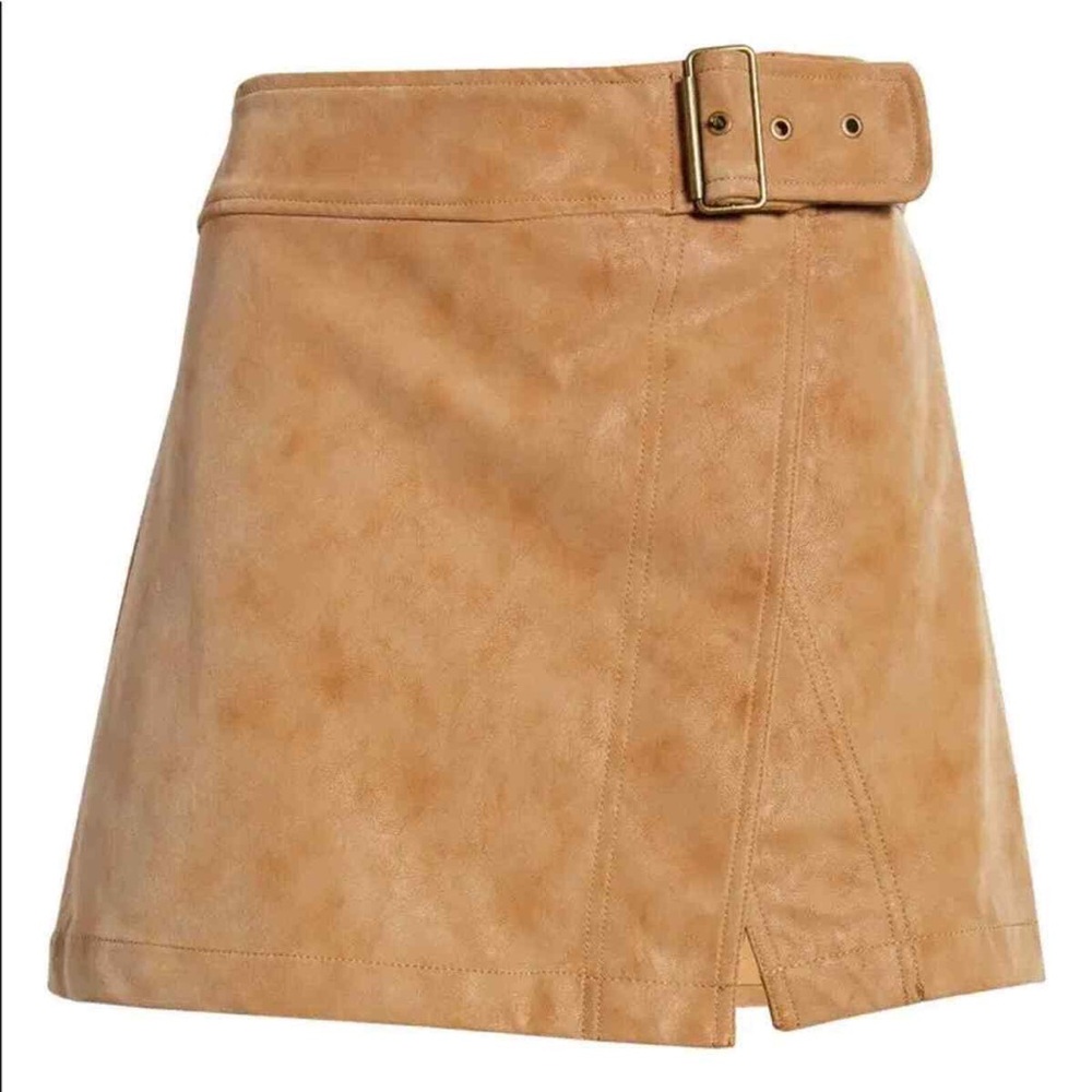 Free People Tan Camel Ari Wrap Skirt